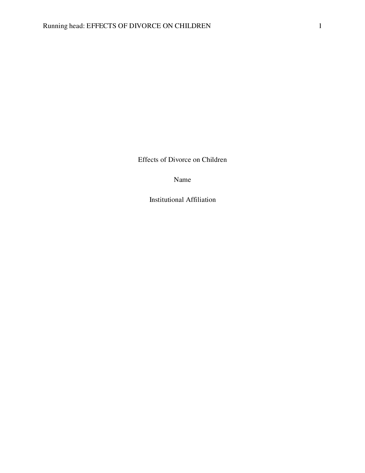 Preview image for Effects of Divorce on Children